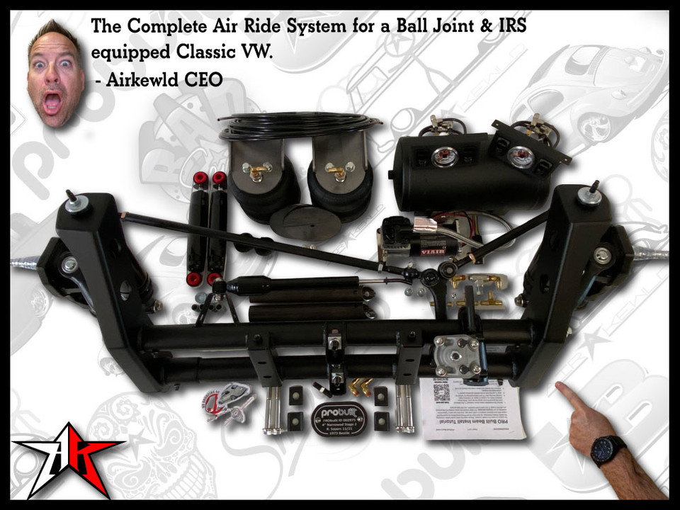 Airkewld Complete Air Ride Kit for 1969-1977 IRS Beetle, Ghia, Super, and Thing
