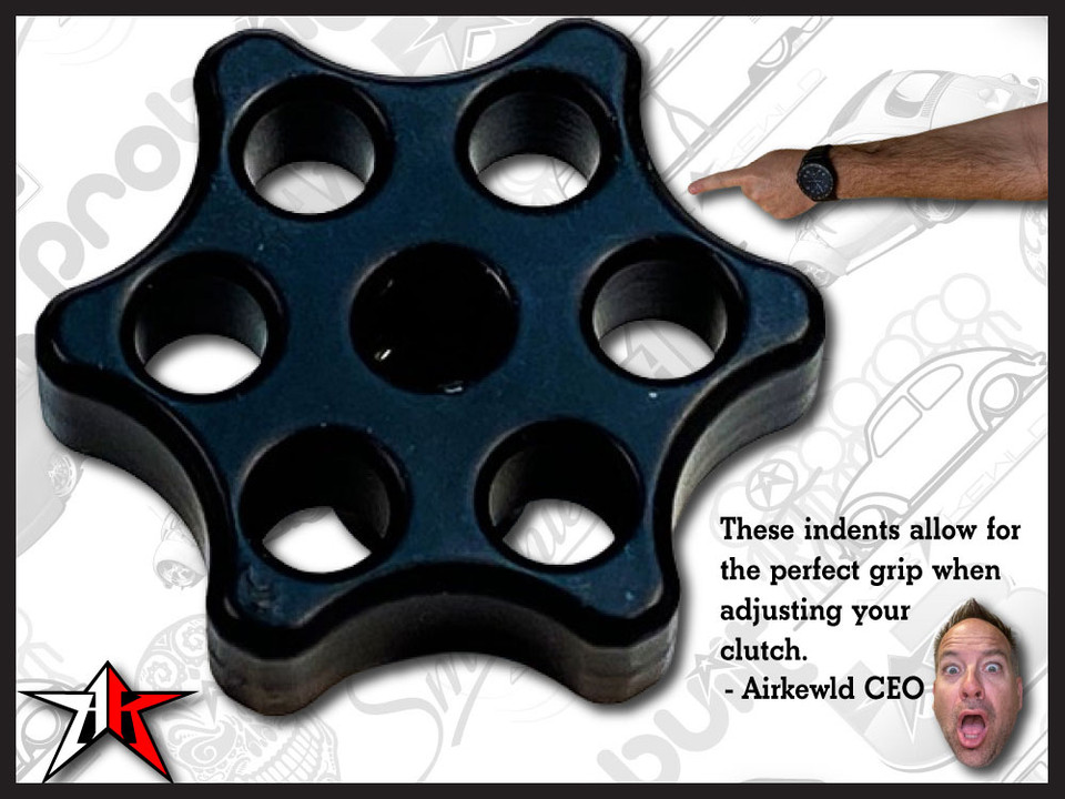 Six Shooter Clutch Adjuster in black zinc finish