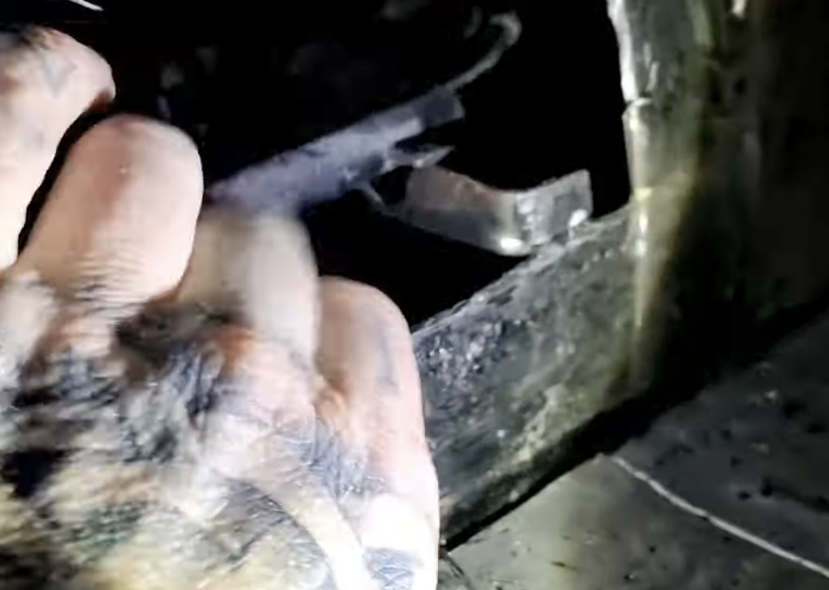 Clutch tube broken away from the chassis tunnel bracket