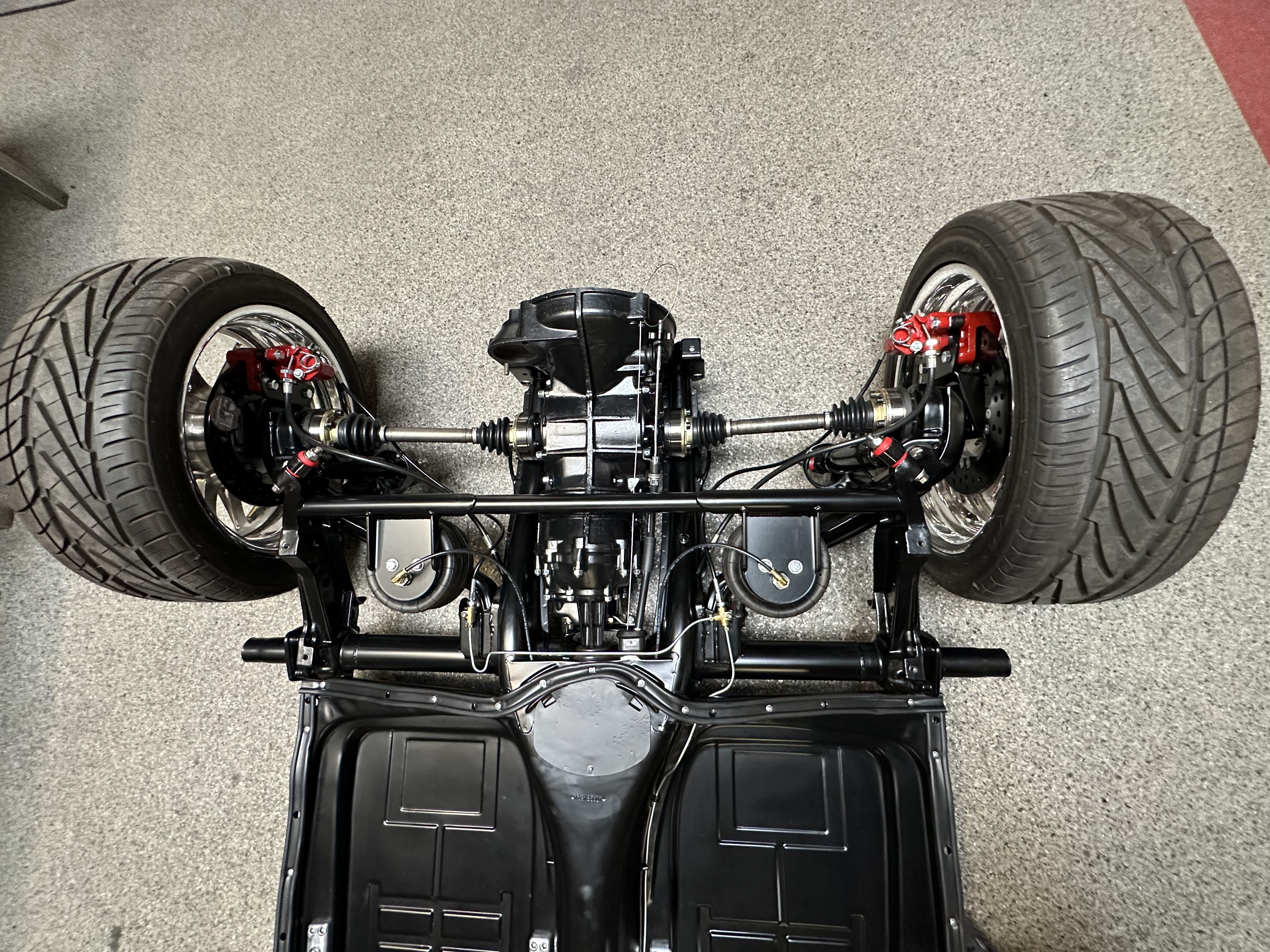 Airkewld IRS Axle Air Ride Kit installed on a classic VW IRS rear suspension