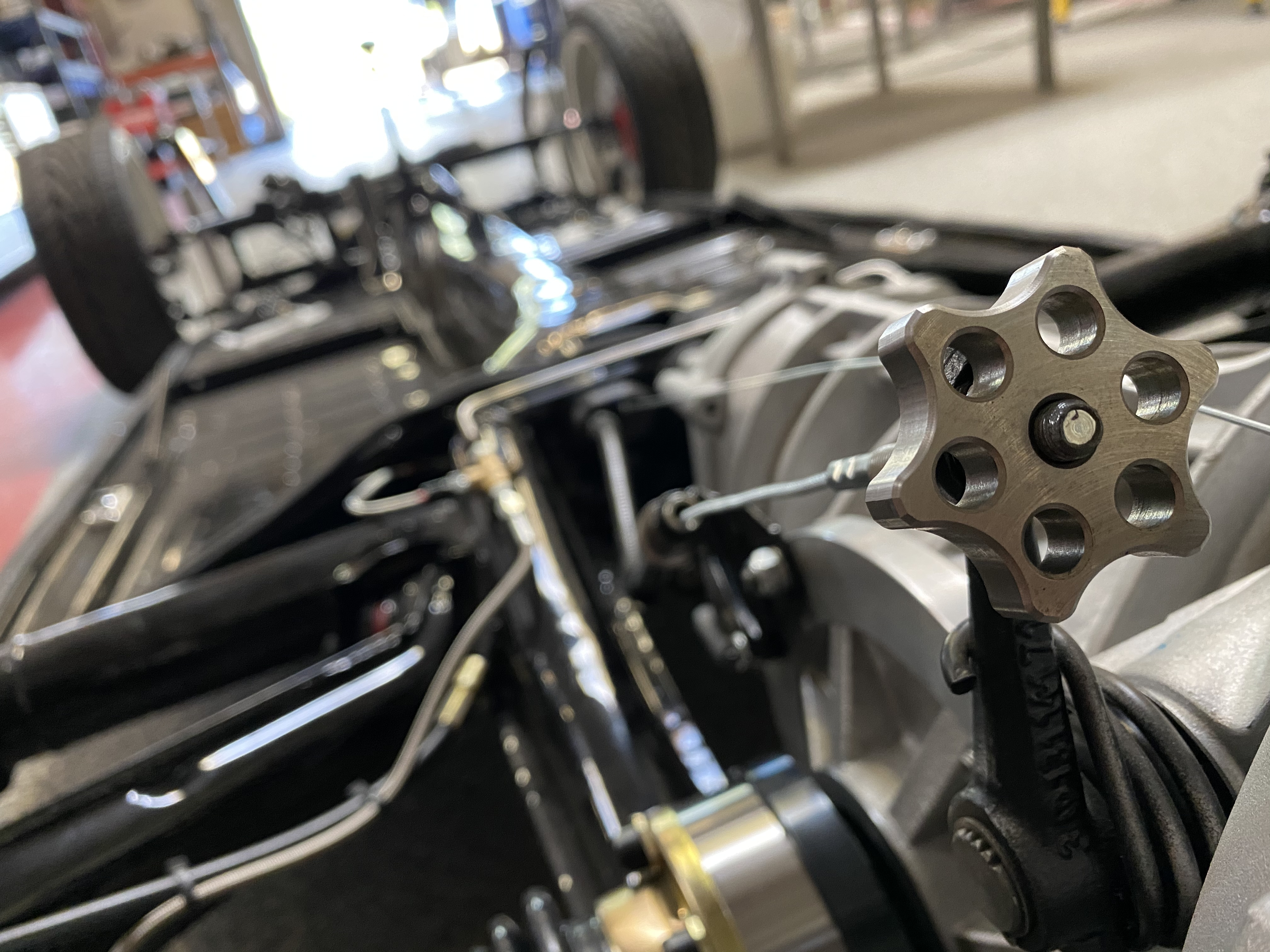Airkewld Six Shooter Clutch Adjuster installed on a classic VW transaxle