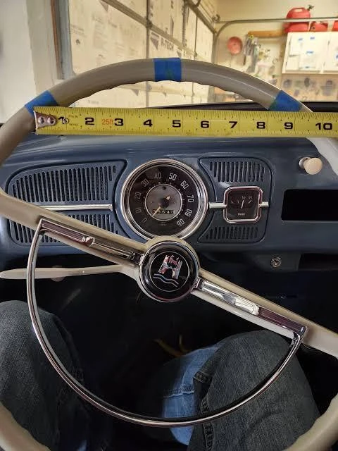 checking steering wheel free play on a classic VW Beetle